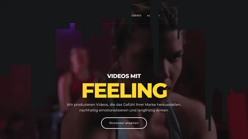 Website von Feeling Agentur, Agentur und Marketing, Startseite