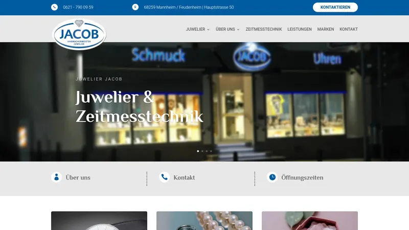 Website von Juwelier Jacob, Handel und Einzelhandel, Startseite