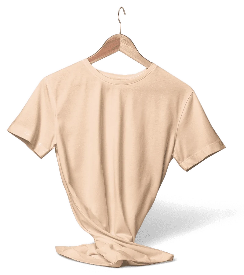 T-Shirt auf einem Kleiderbügel als Beispiel für bedruckte Firmenbekleidung